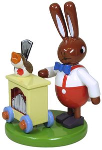 Leichsenring Osterhase, groß, mit Leierkasten (Leichsenring 224/319) Osterhase mit Leierkasten